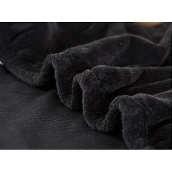 Velour Sofabetræk 3 Personers 190-230cm Elastisk Spandex Tykt Sofabetræk Sort