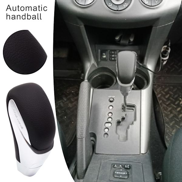 Äkta läder Automatväxellåda Bil Växelspaksknopp För Toyota Corolla Yaris RAV4 Camry För Lexus LS400 LX570 RX350 Ny-Matt Silver svart Matte Silver black