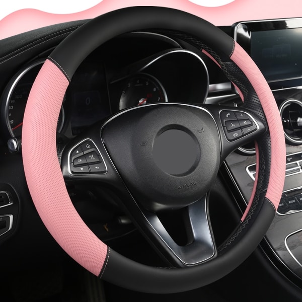 (Röd) Cover 5 färger för kvinna tjej Andas fläta på ratten Funda Volante Universal Auto Car Styling Red