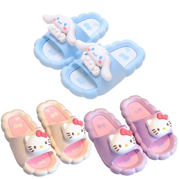 Sanrios Cinnamoroll HelloKittys Anime Figur Tecknad Sommar Inomhus Sandaler Duschrum Halkfri sko Söt Vuxna Barn Tofflor Cinnamoroll 4 36-37 22cm