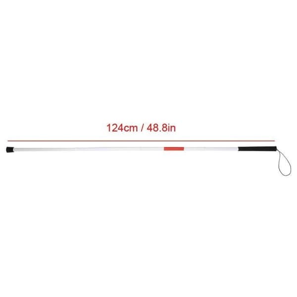 124cm Maks Sammenleggbar Spaserstokk for Blinde, Støtsikker
