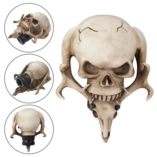 Demon Skull Devil Totem Girspakknapp Passer Universal Manuell Girkasse Skull Auto Interiør Dekor Tilbehør - Sølv Silver