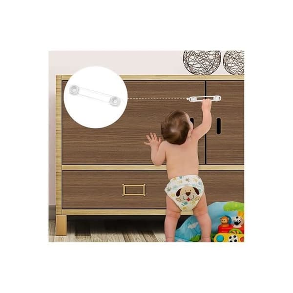 Transparenta Säkerhetsspärrar, Fönsterskåpsdörrlås, Babysäkerhetslås, Mini Multifunktionsspärr, 6 Stycken