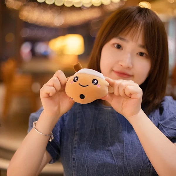 10 cm Söt Bubble Tea Nyckelring Mjuk plysch hänge fylld Boba Doll Kawaii Ryggsäck Väska Dekor Födelsedagspresenter till flickor Pojkar 10cm green yuanyan