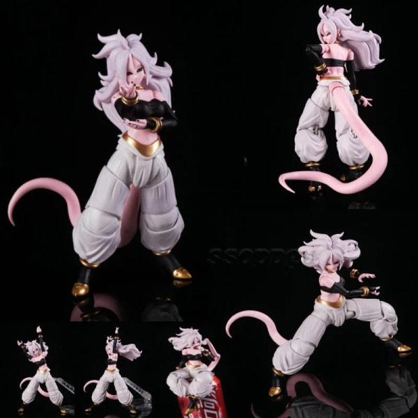 SHF Dragon Ball Figur Majin Buu Android #21 Rörliga leder PVC Action Figur Collection Anime modell Leksaker Docka Barn Present A no box