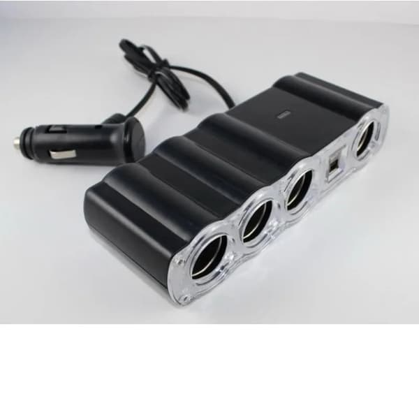 Universal Bilforlænger Splitter 12V 4-vejs Auto Multi Socket USB-stik Adapter Oplader Dobbelt USB Bil Cigarettænder