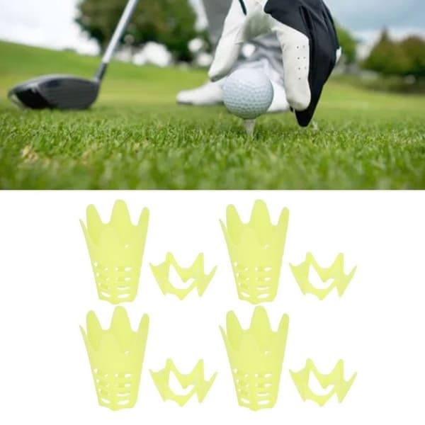 Golfbollhållare - Gul - 20-pack - Plast - Golfsimulator - Peggar ingår