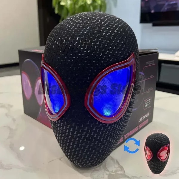 Mascara Miles Spiderman Huvudbonader Cosplay Moving Eyes Elektronisk mask Spider Man 1:1 fjärrkontroll leksaker för vuxna Barn Present Miles 2.0