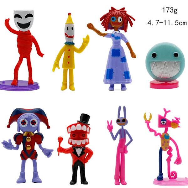 The Amazing Digital Circus Figur Set Pomni Jax Gangle Zooble Action Figurine Dolls Leksak PVC Kinger Caine Modell Barn Julpresent 8pcs set O
