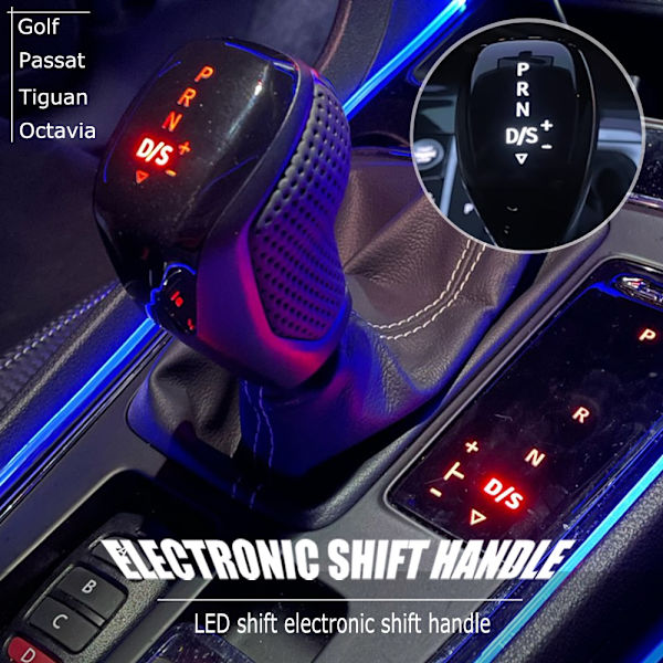 DSG AT Elektronisk display Växelspaksknopp Shift Handboll För VW Passat B7 B8 Golf 6/7 MOB Tiguan Biltillbehör-Vit-Krom White-Chrome