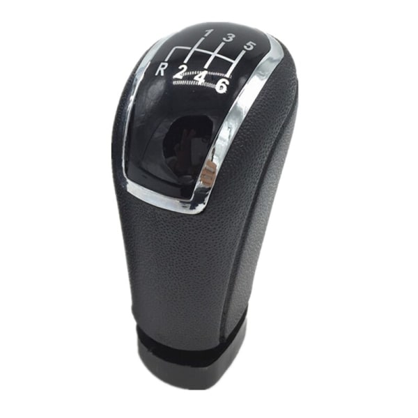 5/6-växlad bilväxlingsknapp Spak Cover Damask Case i läder för Skoda Octavia A5 A6 2004 2005 2006 2007-2012-6 Speed ​​Black Knop 6 Speed Black Knob