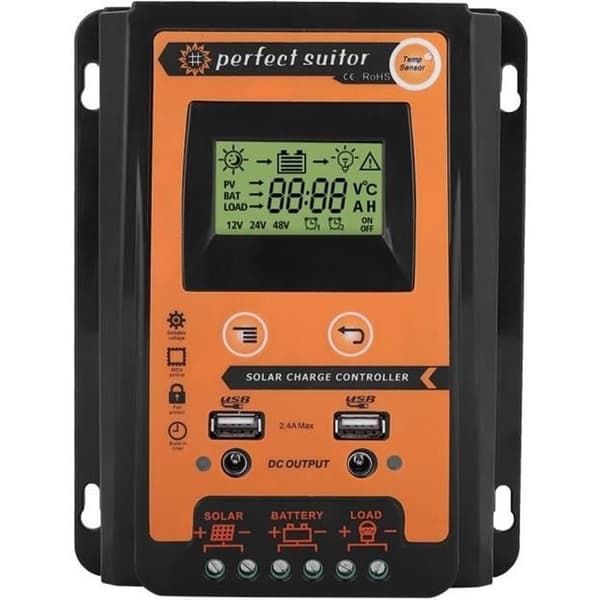 12V/24V 30A MPPT Solarladdningsregulator Solpanel Batteriregulator Dubbel USB LCD-skärm -TAM