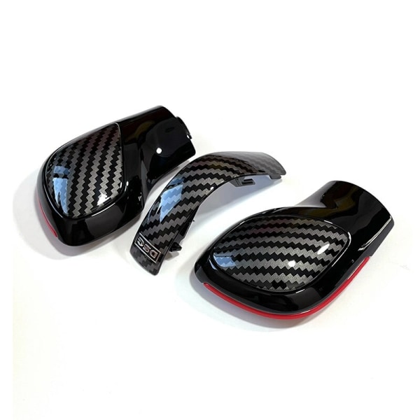 För VW Golf 6 7 R GTI Passat B7 B8 CC R20 Jetta MK6 GLIBsvart bakfärg Med kolfiberväxelknopp Växelns cover DSG Logo-Röd-3 Red-3