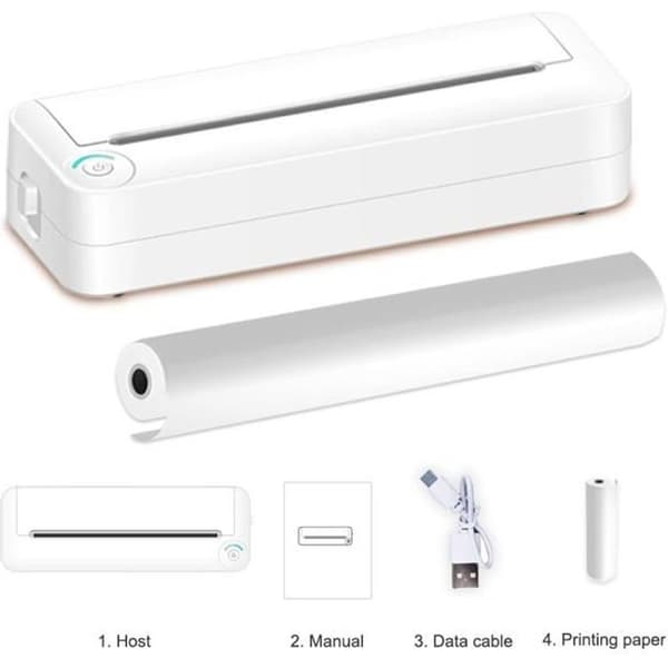 A4 Termisk Printer - UVERBON - Model x8 - Bluetooth - Bærbar - 203 DPI