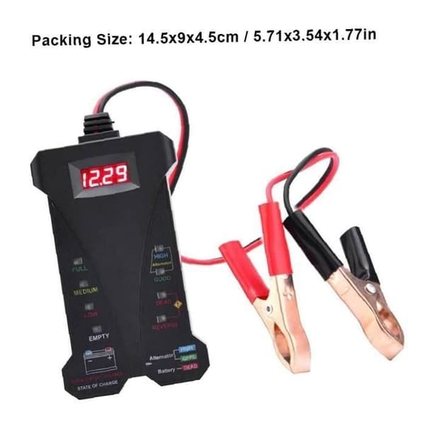Bil Batteri Tester 12V Digital LCD Display Opladningssystem Analyzer med LED Indikation123Electrical,451