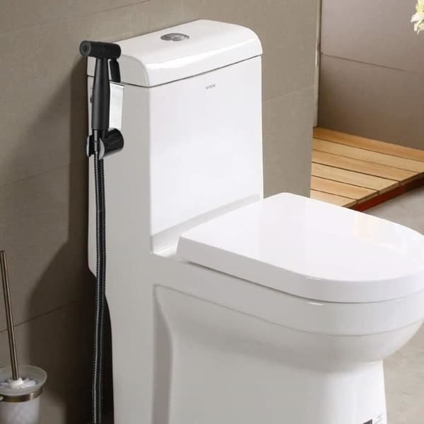 (Sort) Toiletdouche - Shattaf - Hygiejnisk sæt - Rustfrit stål - Sort - Vandbesparende Black