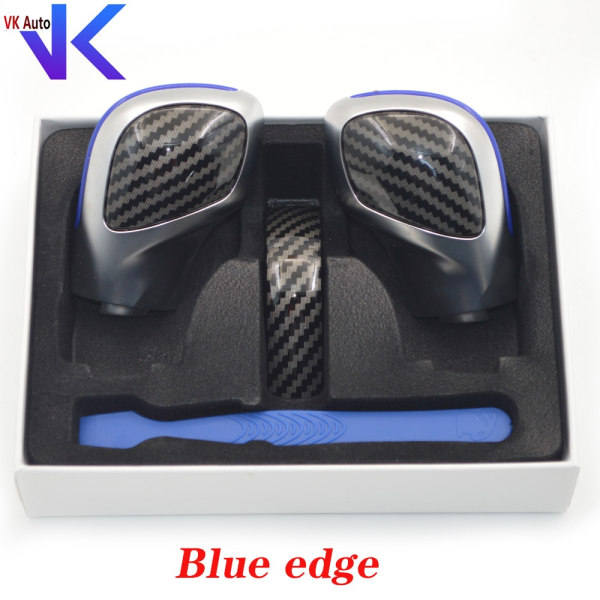 För VW Golf 6 7 R GTI Passat B7 B8 CC R20 Jetta MK6 GLI Krom Matt Med Kolfiber Växlingsknopp Växelns cover DSG Logo-set 3 set 3