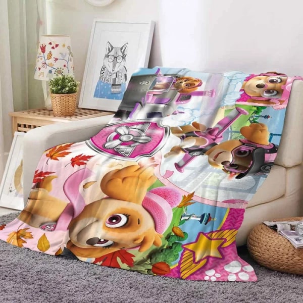 Barn Paw Patrol Flanellfilt Tecknad Dagisfilt Enstaka student sovsal Filt Cover Filt Barn Pojke Flicka JS-05 130x150cm