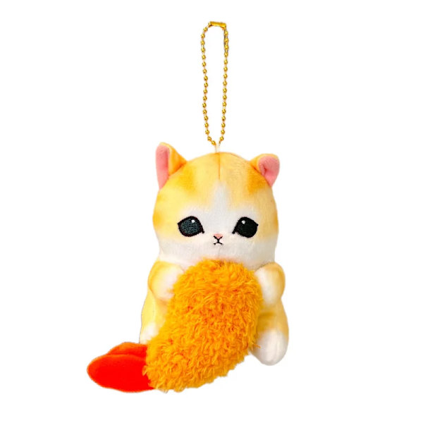 Kawaii Mofusand Anime Hobby Tempura Fried Räkor Haj Katt Tecknad Söt plysch docka hängsmycke väska hänge present till flickvän B11