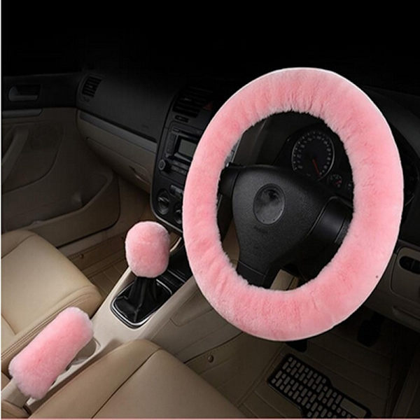 (kaffe plysch set) Cover Växling Handbromsskydd Cover Dekoration Varm Supertjock plyschkrage Mjuk Svart Rosa Kvinnor Man coffee plush set