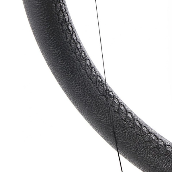(svart tråd) DIY mjuk mikrofiber konstläder bilrattkåpor med nåltråd Biltillbehör Black Thread