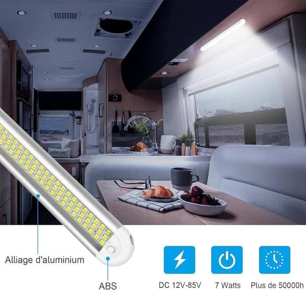 Lys bar - LED - 12V - 120 LED-er - Bryter - Energibesparende