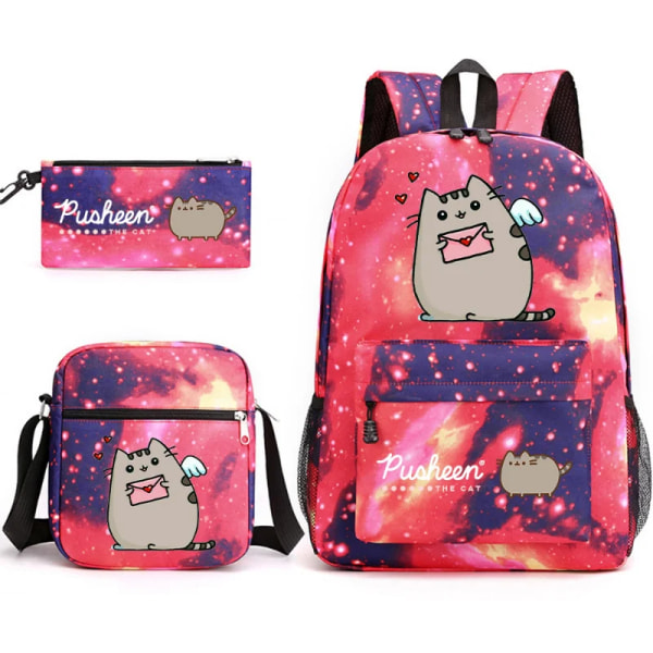 3st Kawaii Pusheen Cat Ryggsäckar Tecknad Pusheen Cosplay Skolväskor Pojkar Flickor Penbag Lunchväska Resväska Barn Födelsedagspresent 10