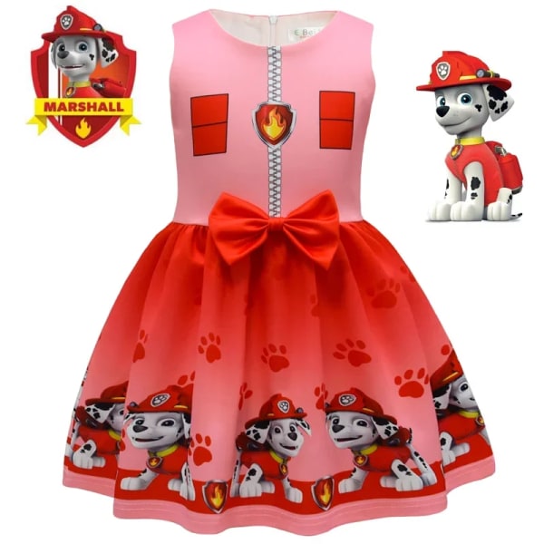 Paw Patrol Anime Barnkläder Tecknad Patrol Canine Girl Dress Digital Perifer Printing Girl Bowknot Dress Party Bal Blue 100cm