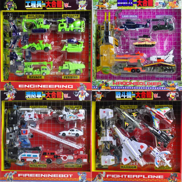 Bil Flygplan Modell Transformation G1 Devastator Defensor Bruticus Superion Monterad Deformation Robot Autobot Toy Collection Fighter