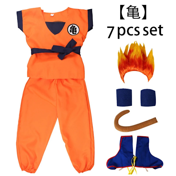 Anime Dragon Ball Barndräkt Son Goku Gui Cosplay Kläder Barnens dag Halloween Alla helgons dag Performance Outfit Vuxen GUI - 7pcs set OG 135-148cm