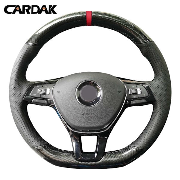 (stil 06)Handsydd Svart Kolfiber Läder Mocka Cover för Volkswagen VW Golf 7 Mk7 Ny Polo Jetta Passat B8 style 06