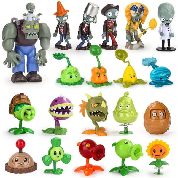 Ny roll PLANTER VS ZOMBIES 2 PVZ Leksaker Full Set Present till pojkar Boxpackade barndockor Action Figur Modell Presentkarta 22 role set