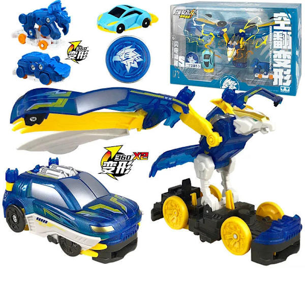 Screechers Wild Deformation Car Transformers Toy Screech Capture Wafer 360 Boys Actionfigurer för barn Barn Presenter S1 Original box