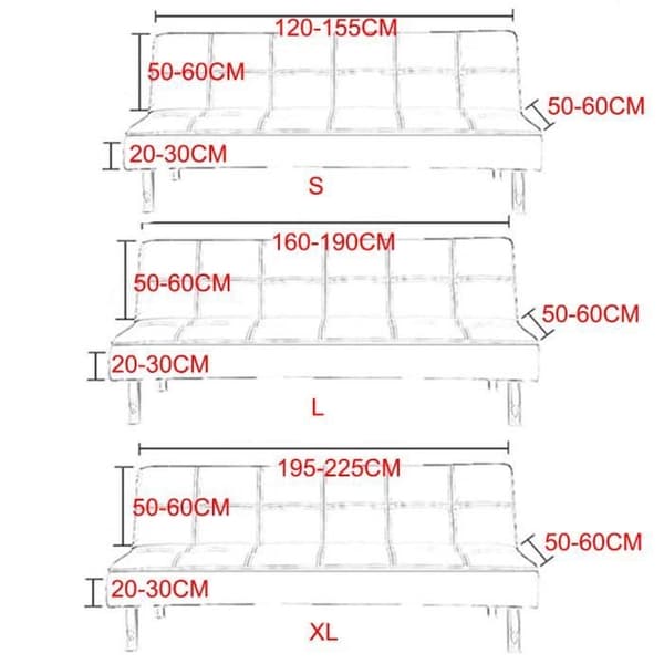 Sofabetræk Clic Clac uden Armlæn - 160-190cm - All Covered Stretch Printet Sofabetræk, Foldbar Sofabeskyttelse L