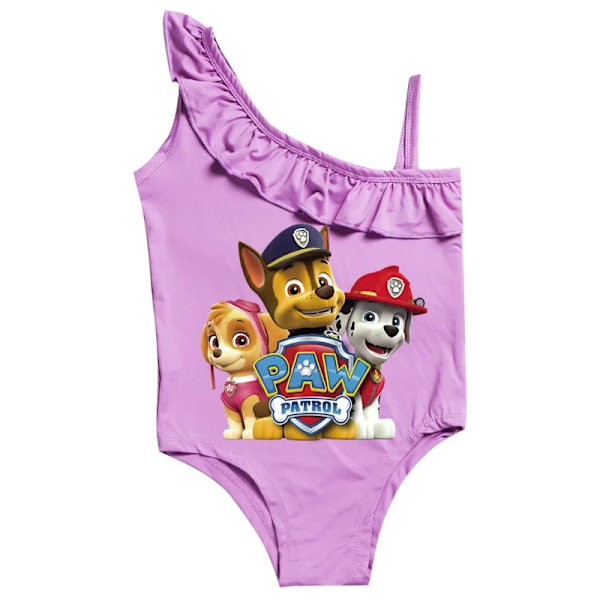 Paw Patrol Girls Baddräkt Sommar Baddräkt i ett stycke för barn Sommar Bikini Baddräkt Ärmlösa badkläder Skye 110
