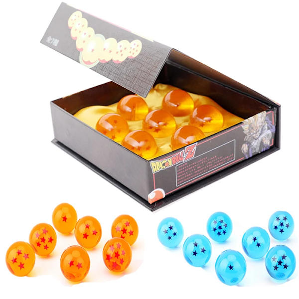 7 st/ set Dragon Ball 7 stjärnor Kristallkula 2,7/3,5/CM Hartsfär Action Figur Modell Prydnad Barnleksaker för pojke Julklappar 7pcs with box 3.5cm