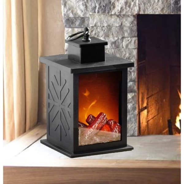 LED Lykt med flammeeffekt - 6 LED-lys - Peiseffekt