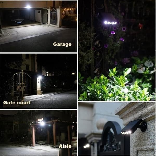 Utendørs solcellelampe, [1 stk.] Utendørs solcellelampe med bevegelsessensor