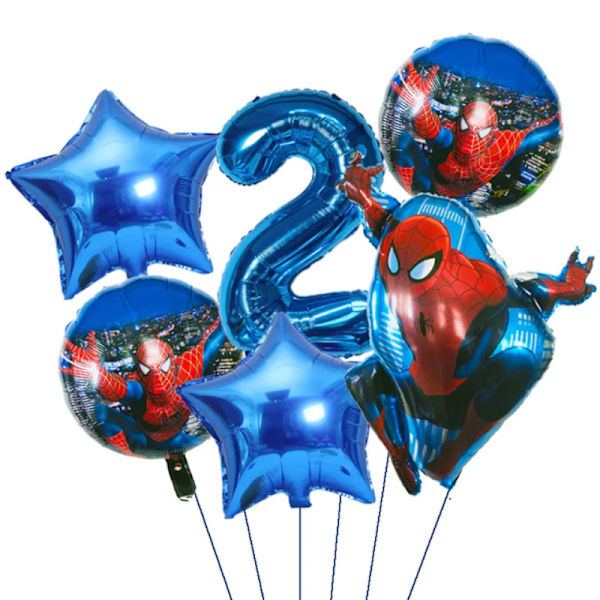6st Marvel Super Hero Spiderman Set Barn Födelsedagsfest Dekoration Baby Shower Uppblåsbar Pojkar Toy Globos 0