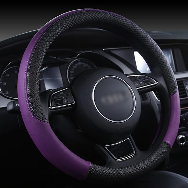 (Lila)Sportbilsrattkåpa i läder Halkfri cover för Audi A1 8X A2 A3 A4 A5 A6 Avant Inredningsdetaljer Purple