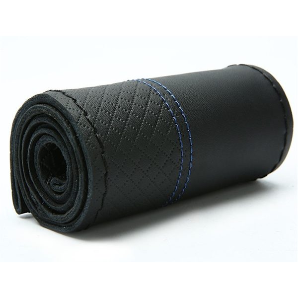 (Svart tråd) Överst i äkta läder cover DIY case & nålar Tråd Passar för 38 cm diameter andningsbar design Black Thread