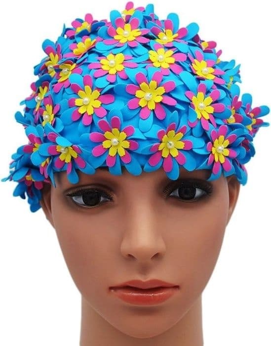 Retro blomstret badehætte til kvinder