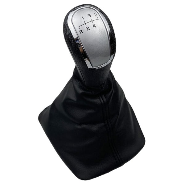 5/6-växlad bilväxlingsknapp Spak Cover Damask Case i läder för Skoda Octavia A5 A6 2004 2005 2006 2007-2012-5 Speed Silver 5 Speed Silver