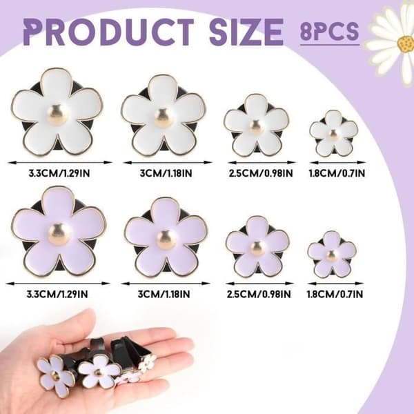 8 stk. Daisy Luftventilclips, Bil Diffuser Ventilclips Gitterdekoration, Luftfriskerclips