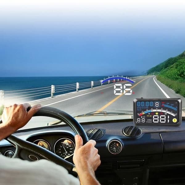 Universal HUD Bil Head Up Display Hastighetsbegränsning Varning MPH/KM/h Plug & Play-DBA