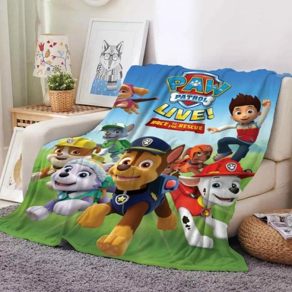 Barn Paw Patrol Flanellfilt Tecknad Dagisfilt Enstaka student sovsal Filt Cover Filt Barn Pojke Flicka JS-05 150x220cm