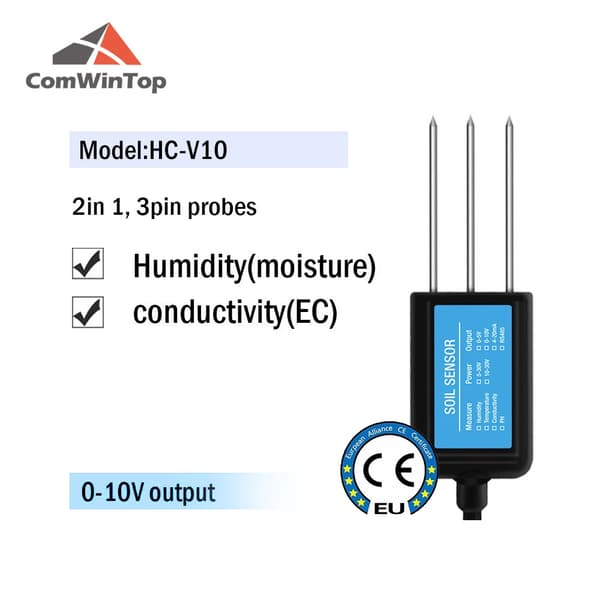 Mål Jordfuktighet Temperatur Luftfuktighet EC PH NPK 4-20mA 0-5V RS485 Modbus Jordsensor