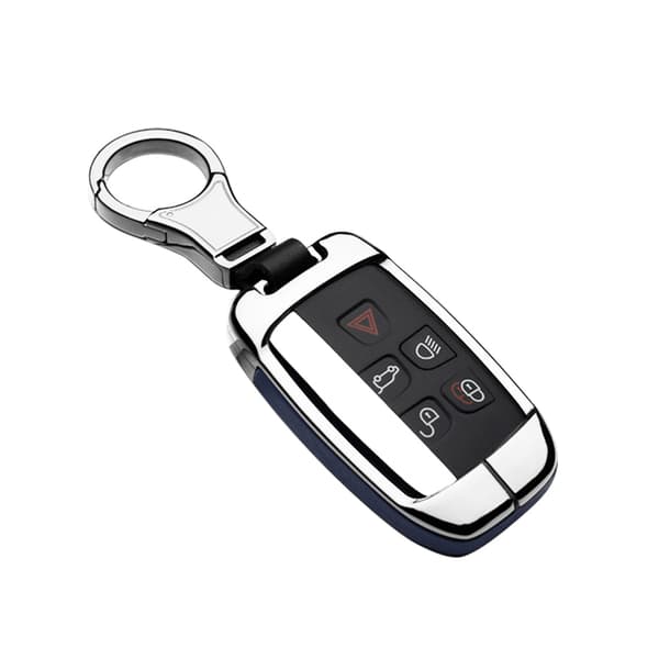 Lædercover til bilnøglebundt, Land Rover Evoque Velar Discovery 5 etui til Jaguar E-Pace I-Pace B Silver Black