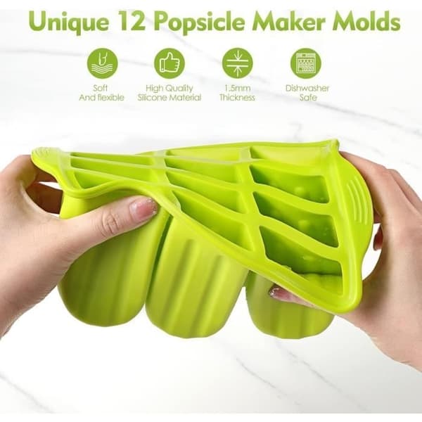 Ispindeforme, 12 huller, isforme, silikone ispindeforme med pinde