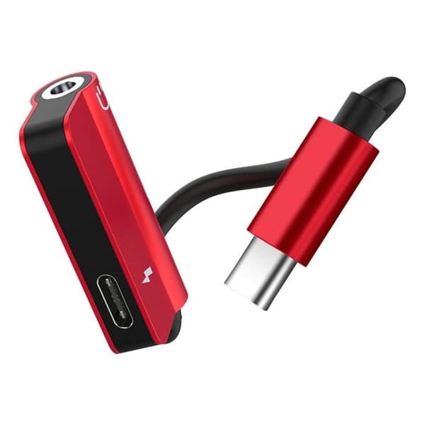 Type-C til 3,5 mm Adapter 2 i 1 Professionel Hovedtelefonadapter Konverter